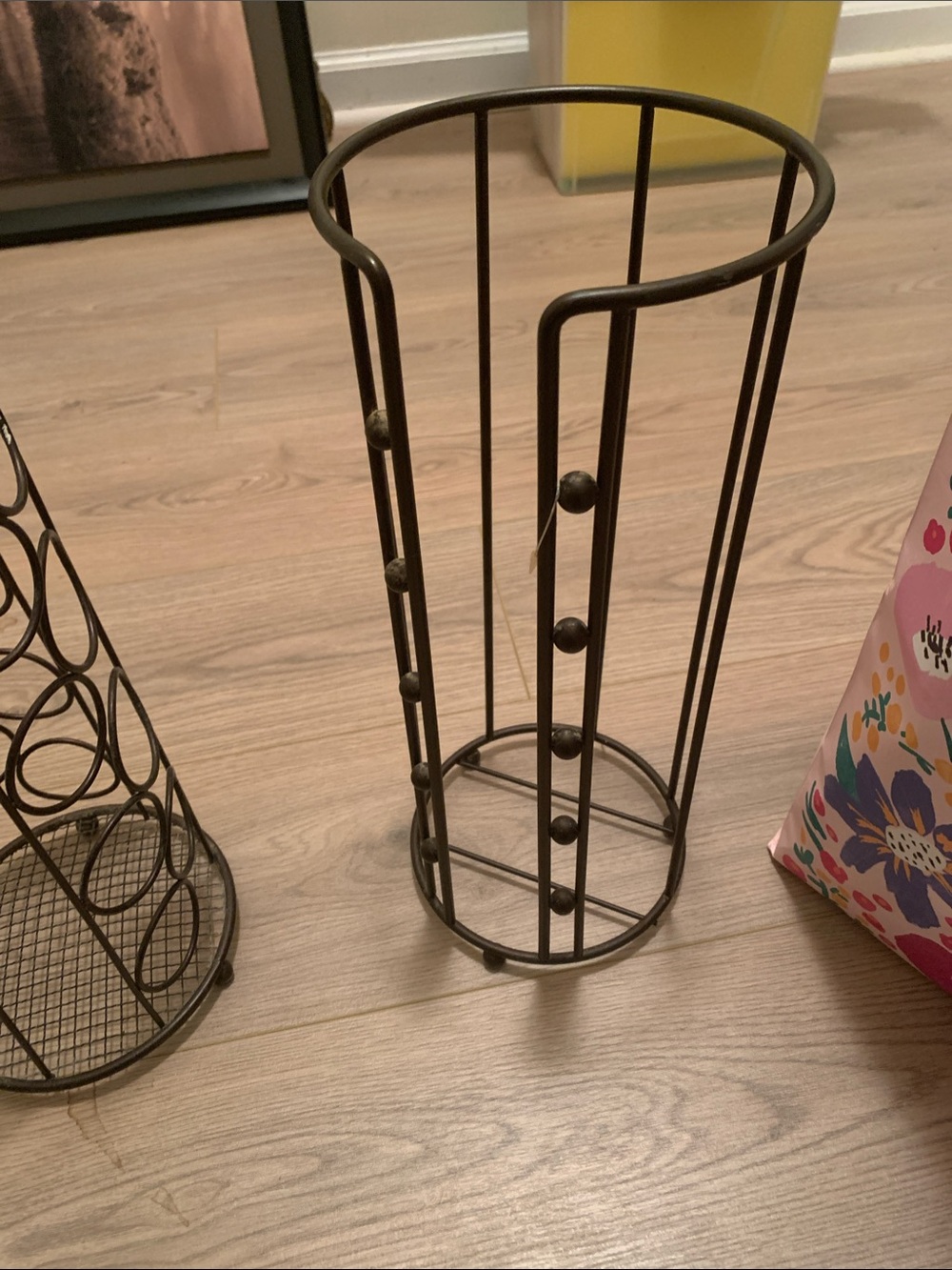 2 metal
 Toilet Paper Holder Stand in Dark Brown